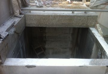 פתח בתעלת בטון לאחר ניסור בטון